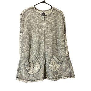 Jag Shawl Sweater Cape Poncho Womens Size Small Zip Up Armholes 2 Front Pockets